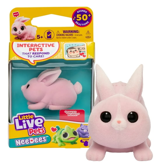 NeeDees By Little Live Pets, Electric Miniature Pet Toy, Pinkee Bunny, Perfect For Ages 5 & Up, Contains Batteries