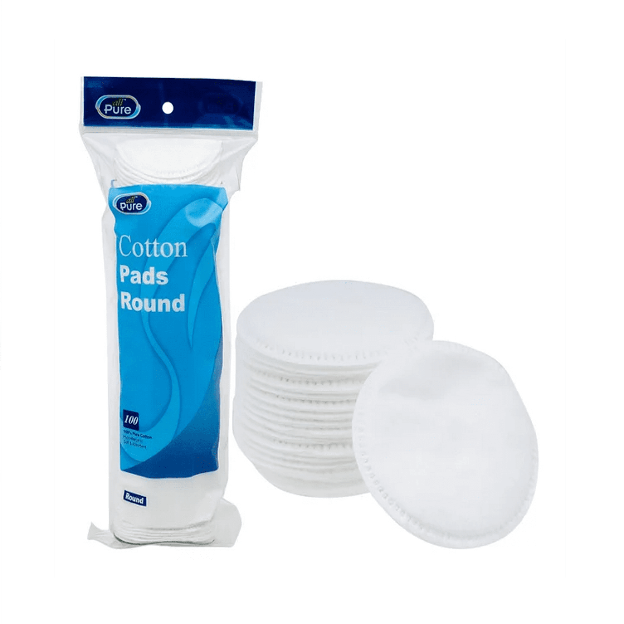 100ct White Round Cotton Cosmetic Pads - White (Pack of 2)