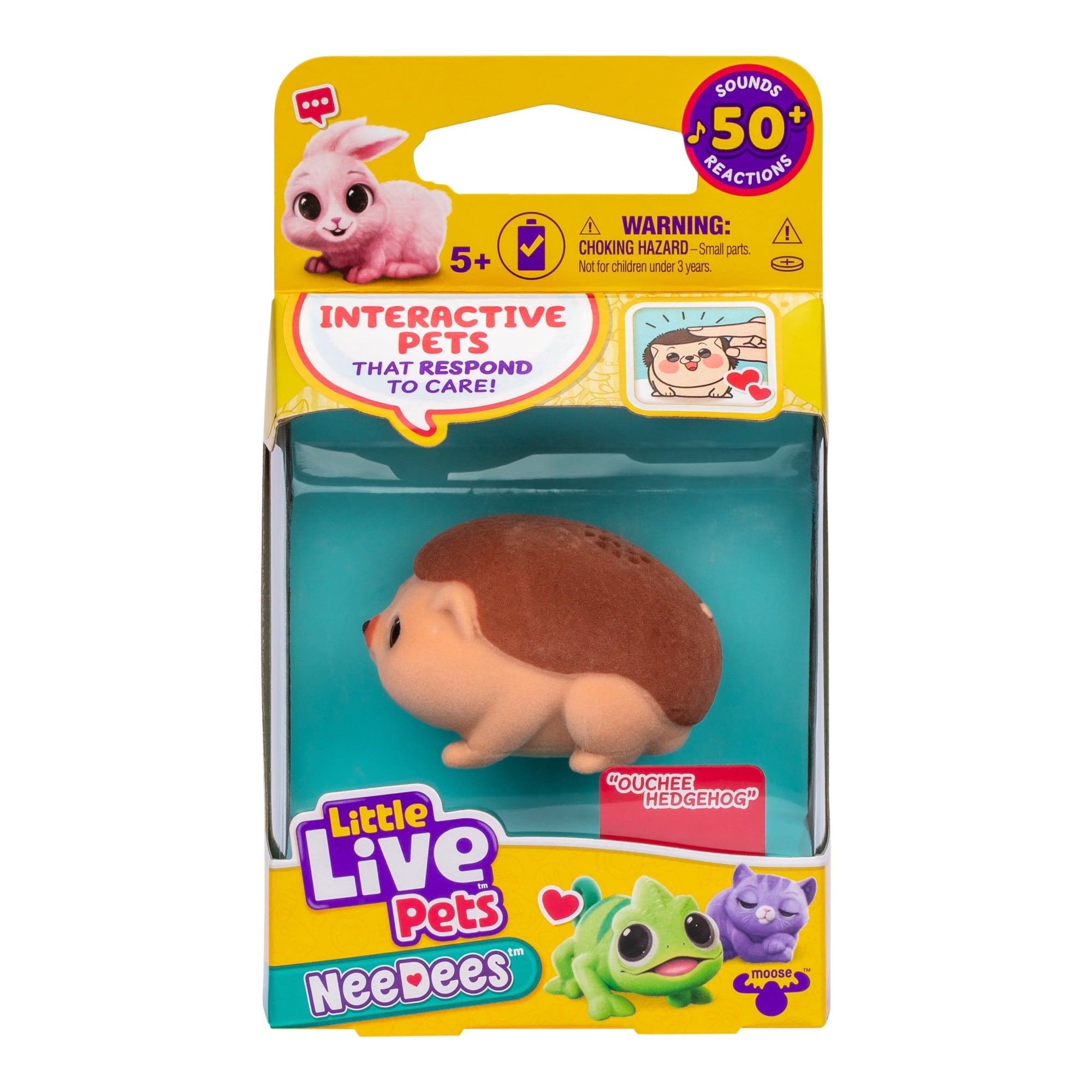 NeeDees By Little Live Pets, Electric Miniature Pet Toy, Ouchee Hedgehog, Perfect For Ages 5 & Up, Contains Batteries