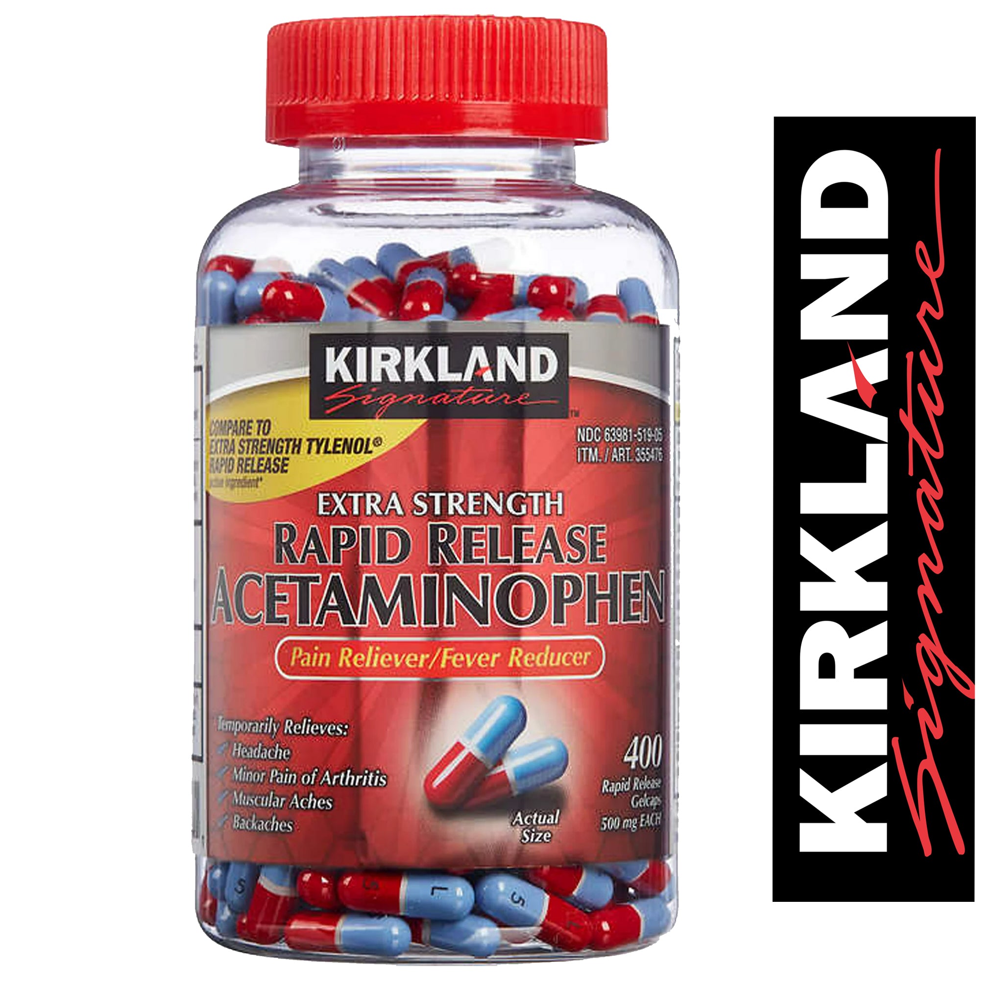 Kirkland Signature Rapid Release Acetaminophen 500 mg., 400 Gelcaps