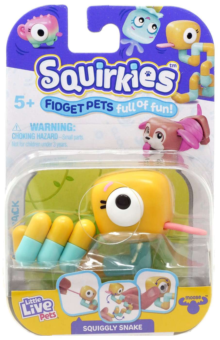 Little Live Pets Squirkies, Interactive Fidget Toys - Squiggly Snake (Color May Vary)