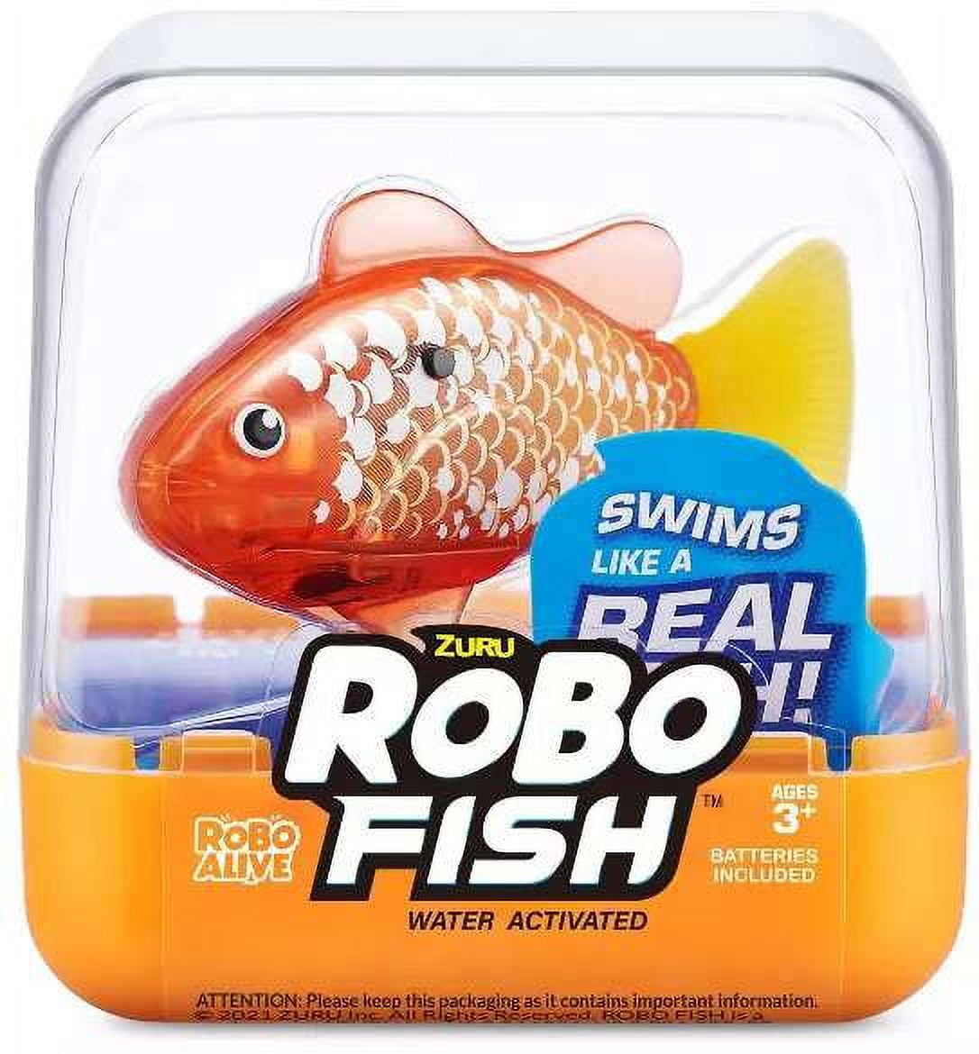 Robo Alive Electronic Interactive Fish Orange With White Polka Dots by ZURU