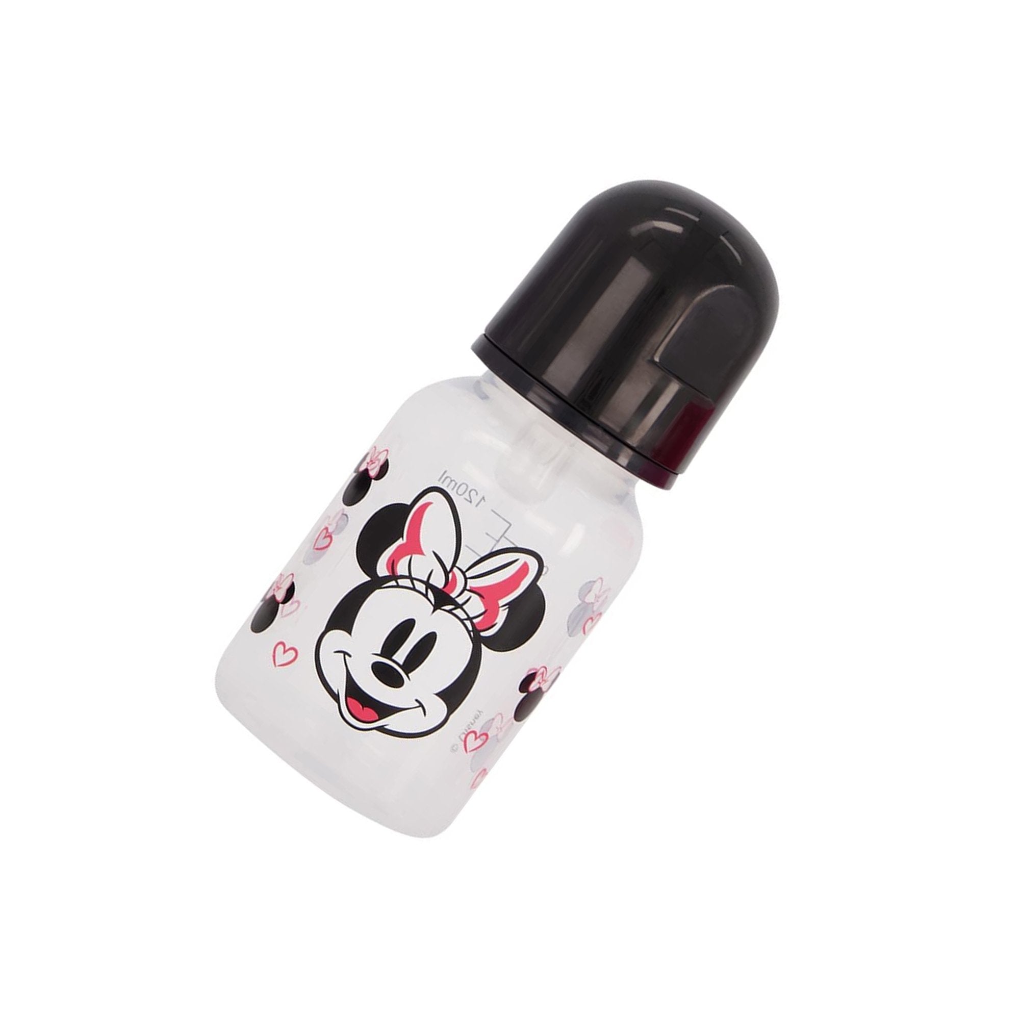 Disney Baby Minnie Mouse Black & White Hearts Minnie 5 oz Baby Bottle