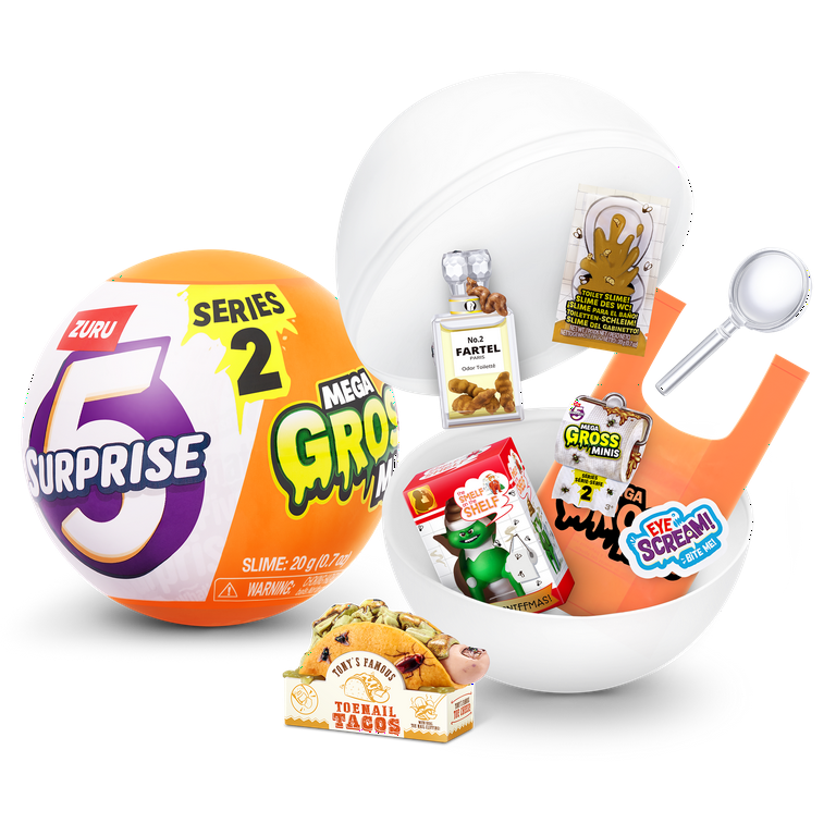 5 Surprise Mega Gross Minis Series 2 by ZURU, Novelty Unbox Surprise, Slime, Ages 3+, One Pack
