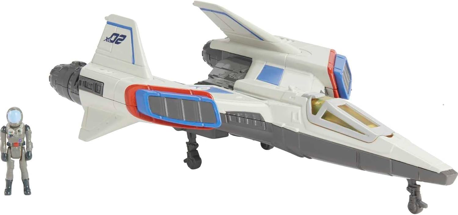 Mattel Disney and Pixar Lightyear Hyperspeed Series Mini Action Figure & Toy Vehicle Set, Buzz Lightyear & XL-02 Spaceship