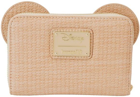 Loungefly: Disney Mickey Mouse Straw Design Zip Around Wallet, Compact and Stylish Design