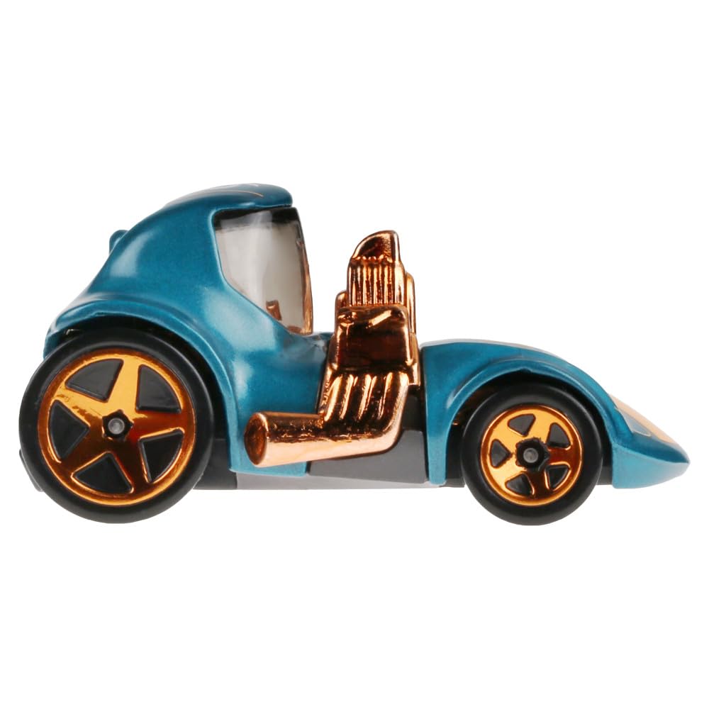 Hot Wheels Tooned Twin Mill 1:64 Scale Die-Cast Toy Vehicle Turquoise- & Copper-Colored Deco