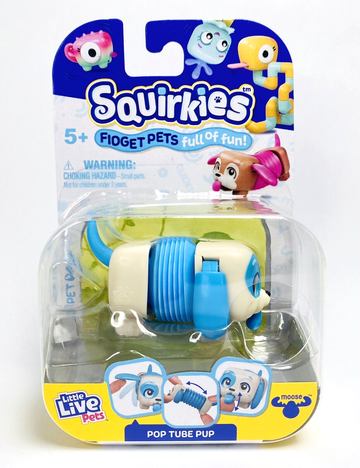Little Live Pets, Squirkies, Interactive Fidget Toys - Pop Tube Pup (Color May Vary)