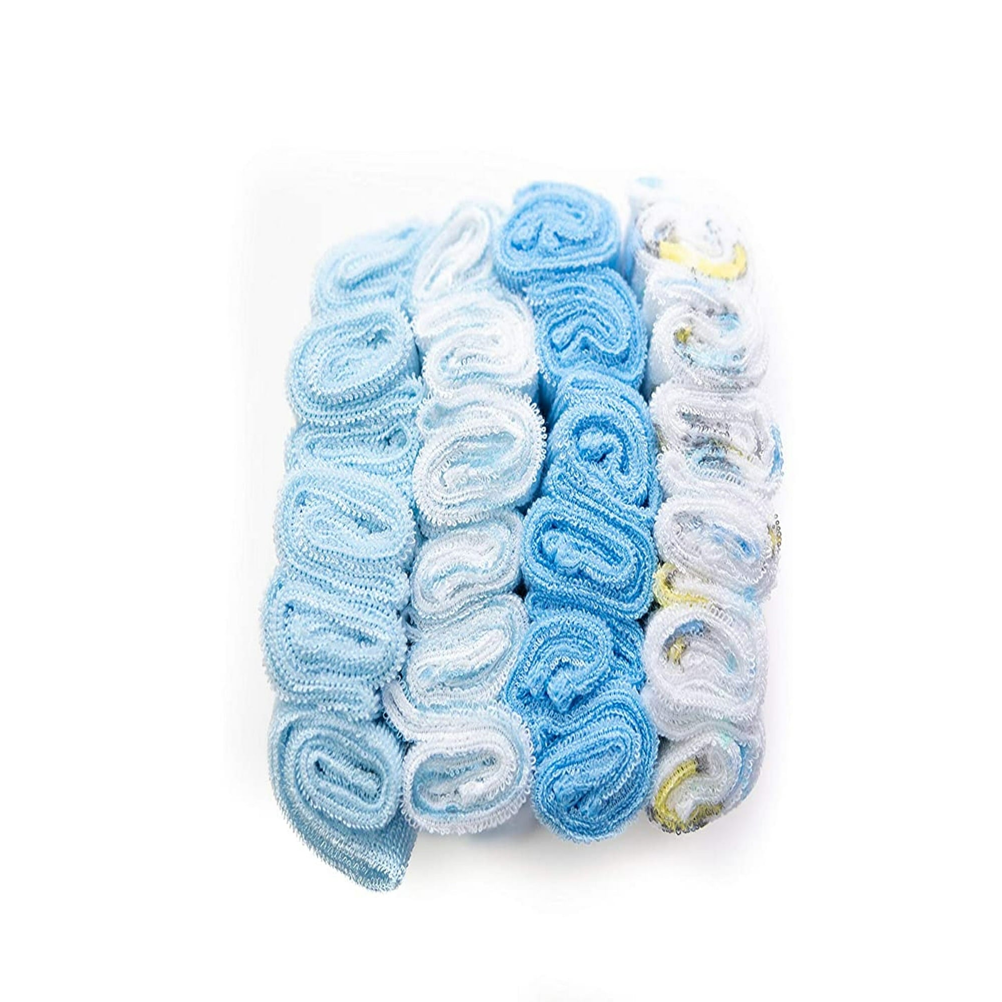 24 Pack of Baby Washcloths - Buttons & Stitches - Assorted Patterns for Male, Ages 12 months and up