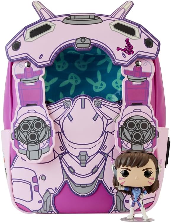 Loungefly: Funko Overwatch Limited Edition D. VA POP! & Backpack – Stylish, Compact Design