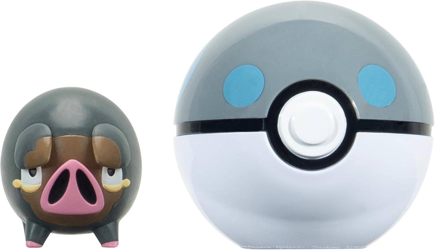 Pokémon Clip 'n'Go Poké Ball - Piglet & Heavy Ball, Official Pokéball with 5 cm Figure