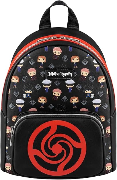 Loungefly: Jujutsu Kaisen All Over Print Mini Backpack – Stylish, Compact Design