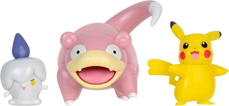 POKEMON Battle Figure Set 3PK: Pikachu (Female), Litwick, Slowpoke
