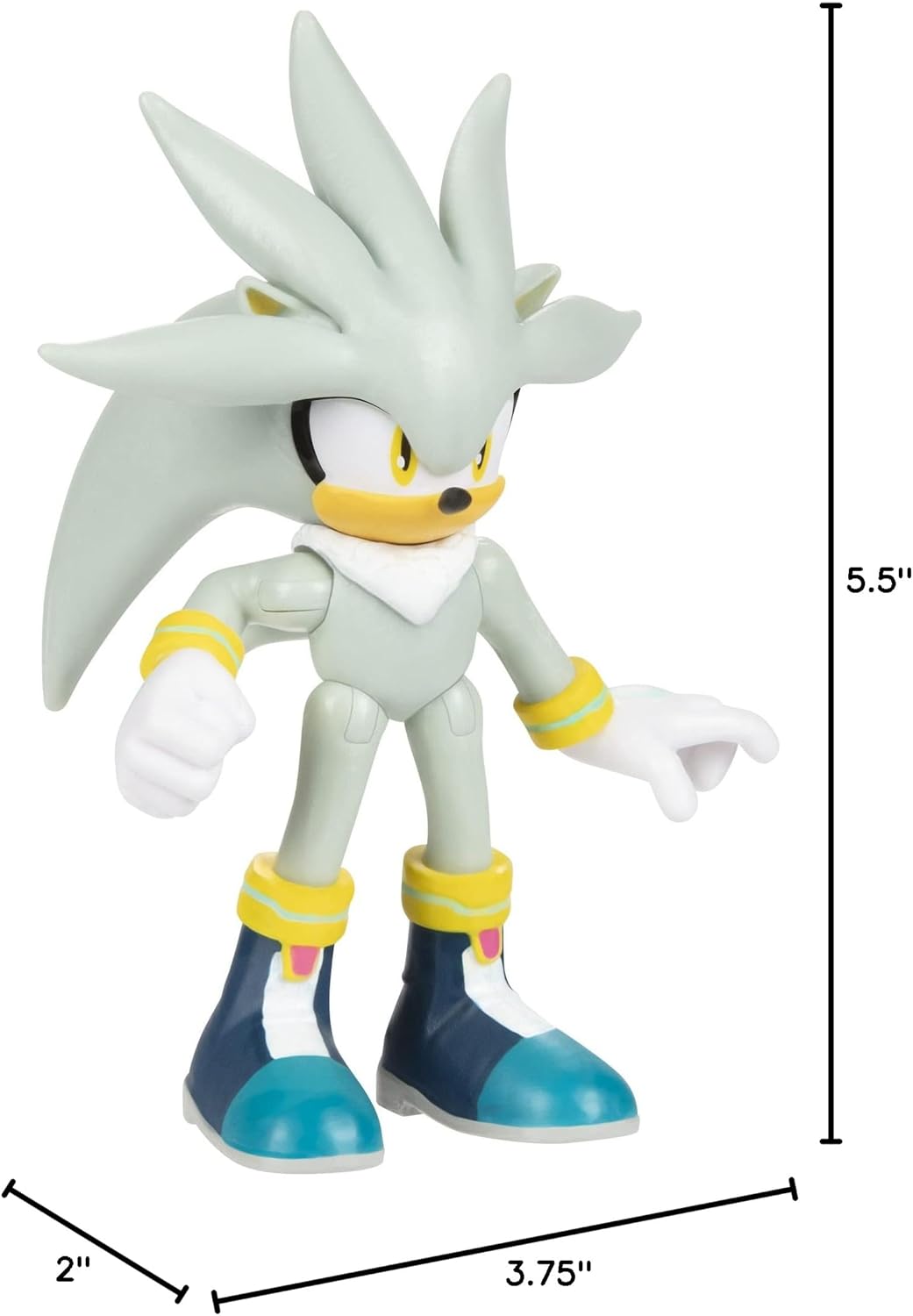 Sonic The Hedgehog 2.5-Inch Action Figure Modern Silver Collectible Toy
