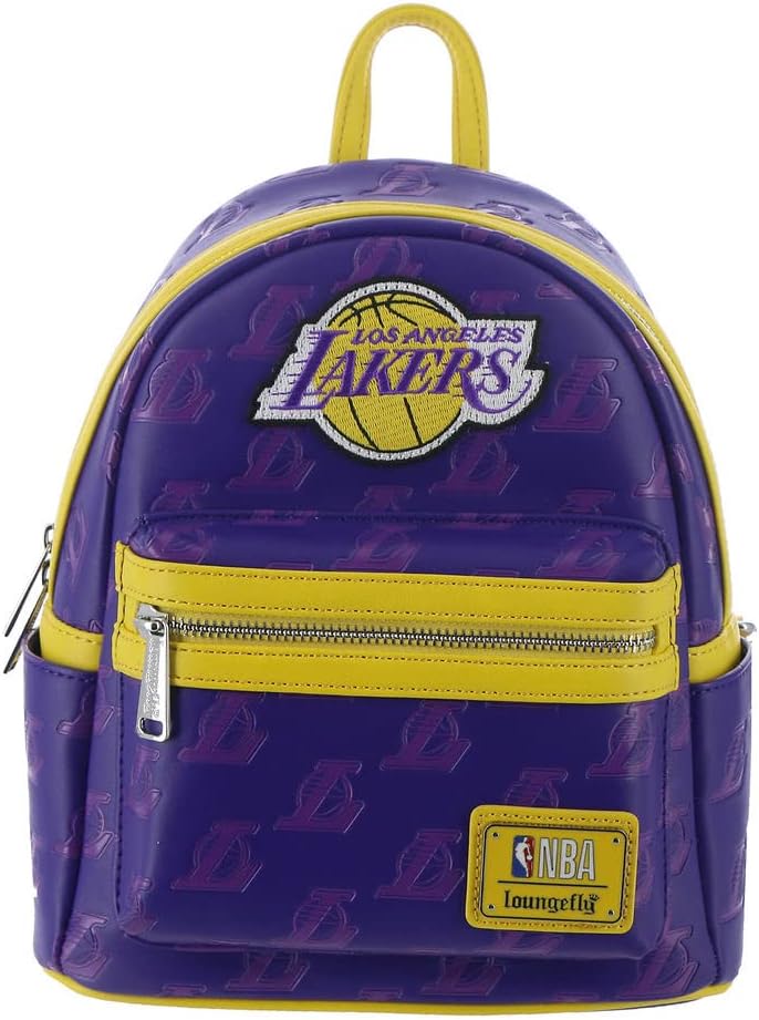 Loungefly: NBA Los Angeles Lakers Logo Mini Backpack – Stylish, Compact Design with Iconic Team Branding