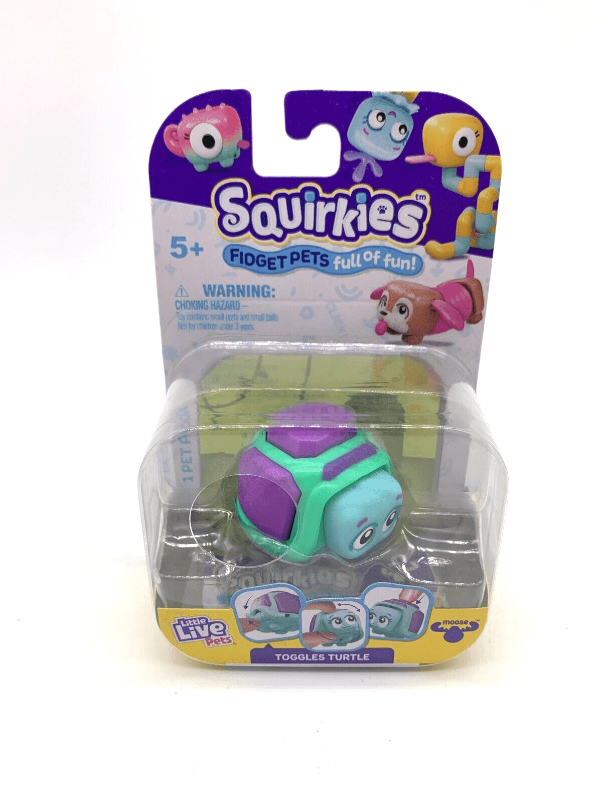 Little Live Pets, Squirkies, Interactive Fidget Toys - Toggles Turtle (Color May Vary)
