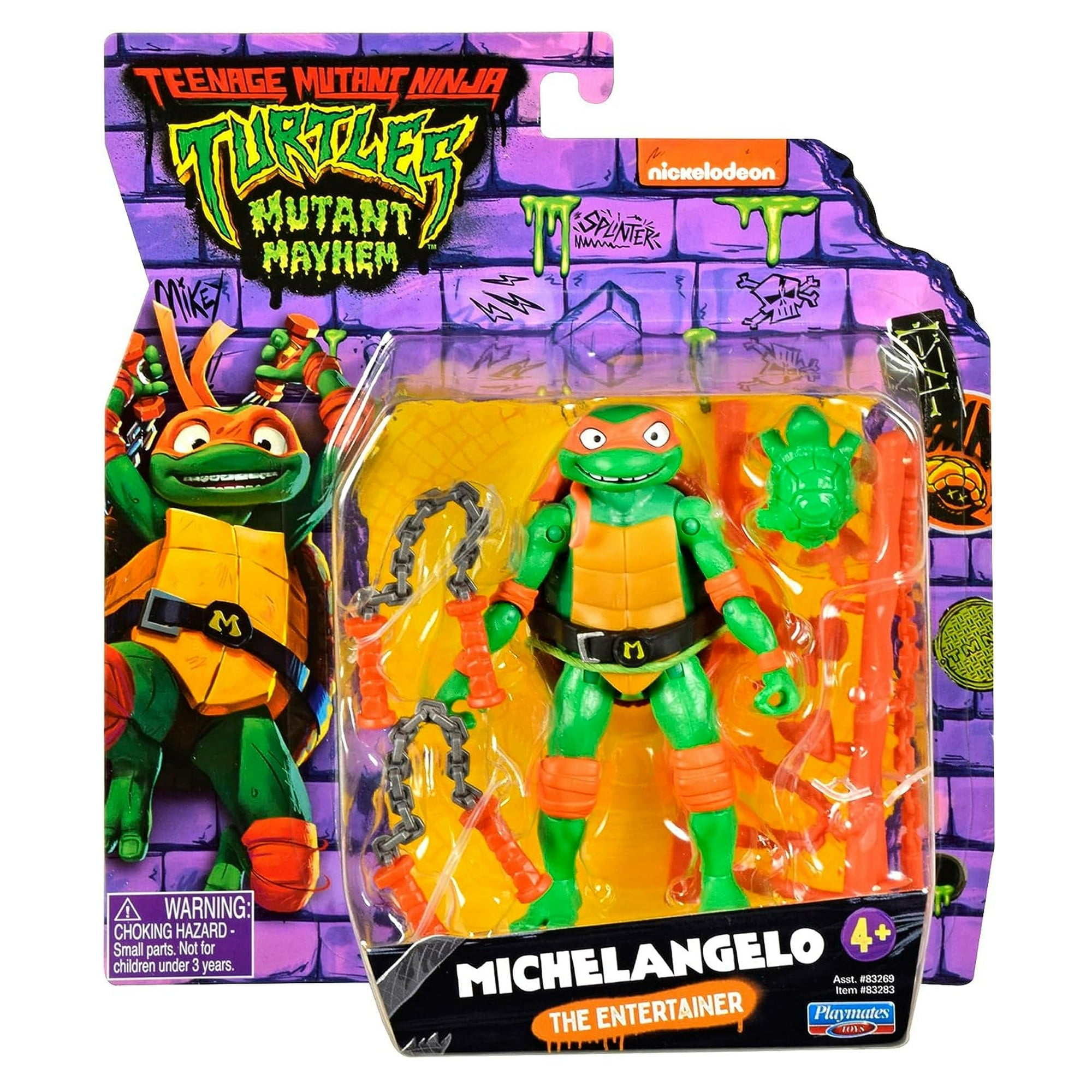 Teenage Mutant Ninja Turtles: Mutant Mayhem 4.25” Michelangelo Basic Action Figure by Playmates Toys