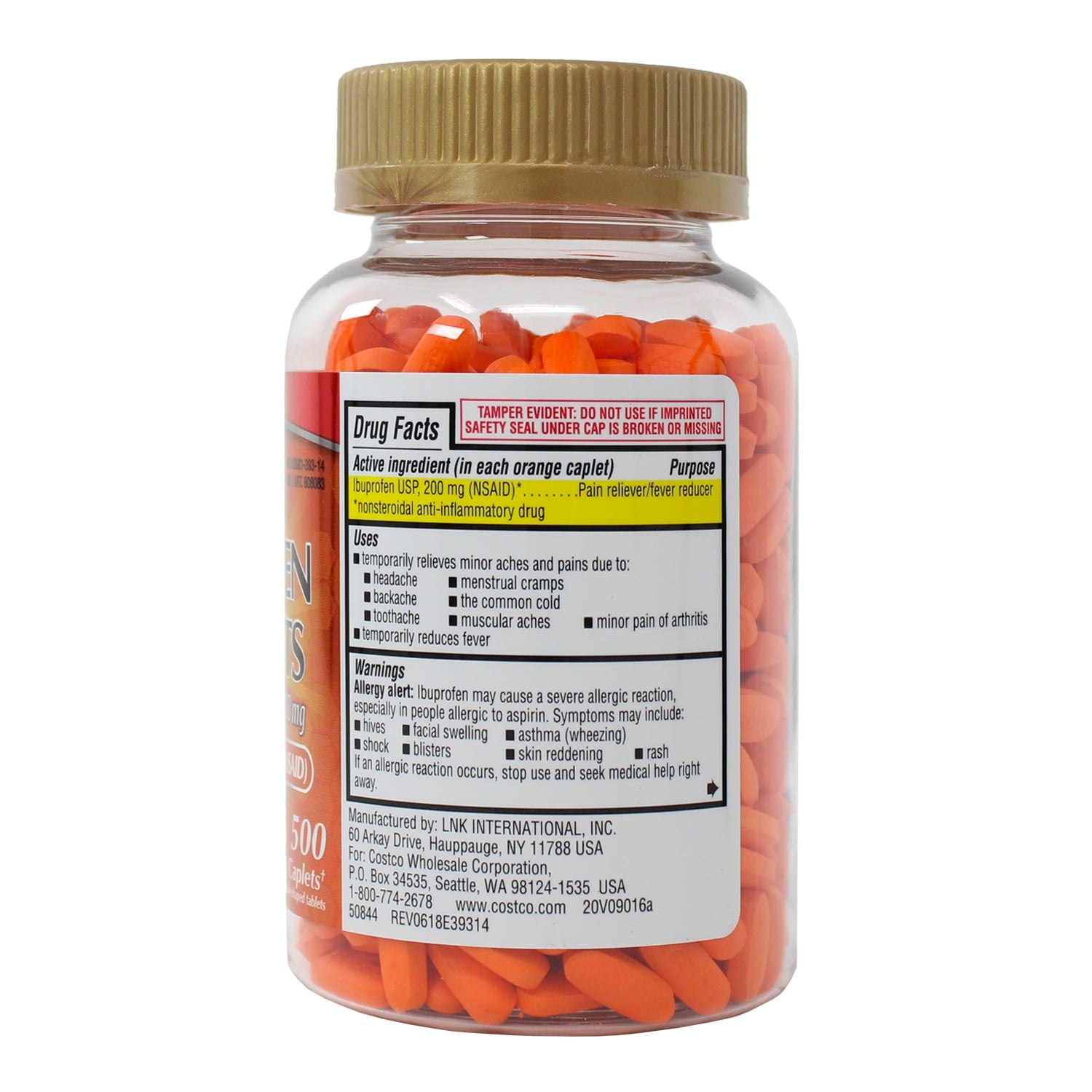 Kirkland Signature Ibuprofen IB, 200 mg, 1,000 Caplets