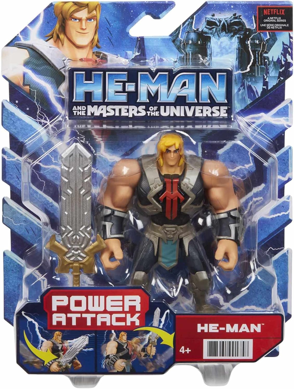 Masters of the Universe and He-Man Action Figures Motu, He-Man Action Figure Based on Animated Series for Storytelling Play, Articulated Battle Characters, for 4 Years and Older