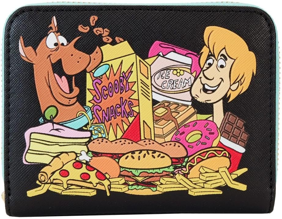 Loungefly: Scooby Doo's Munchies Pattern Zip Around Wallet, Compact and Stylish Design