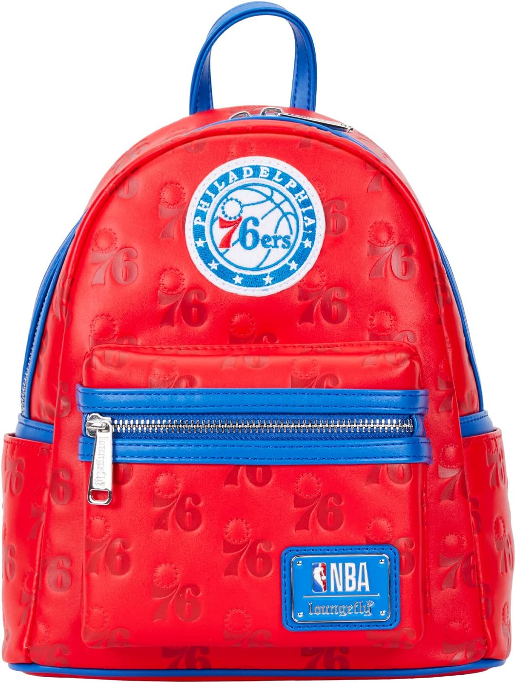 Loungefly: NBA Philadelphia 76ers Logo Mini Backpack – Stylish, Compact Design with Iconic Team Branding