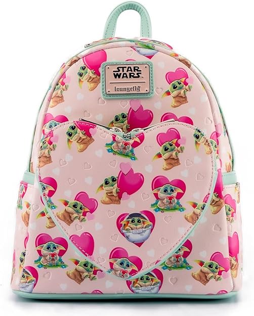 Loungefly: Star Wars Mandalorian Grogu Valentines Mini Backpack – Stylish, Compact Design