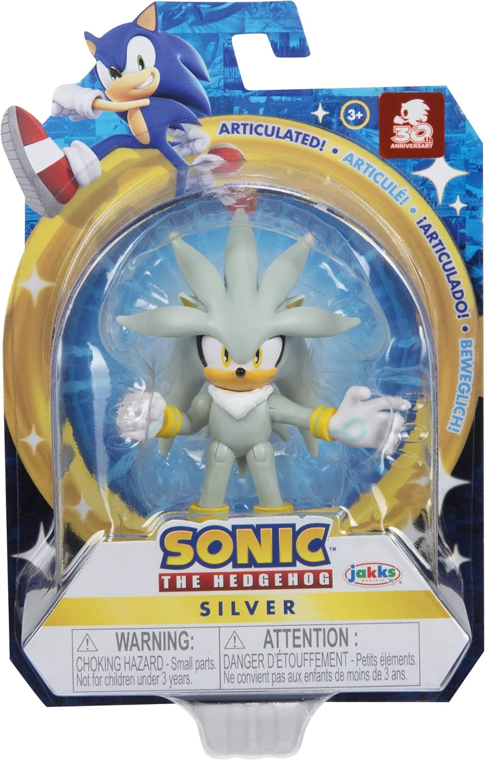 Sonic The Hedgehog 2.5-Inch Action Figure Modern Silver Collectible Toy