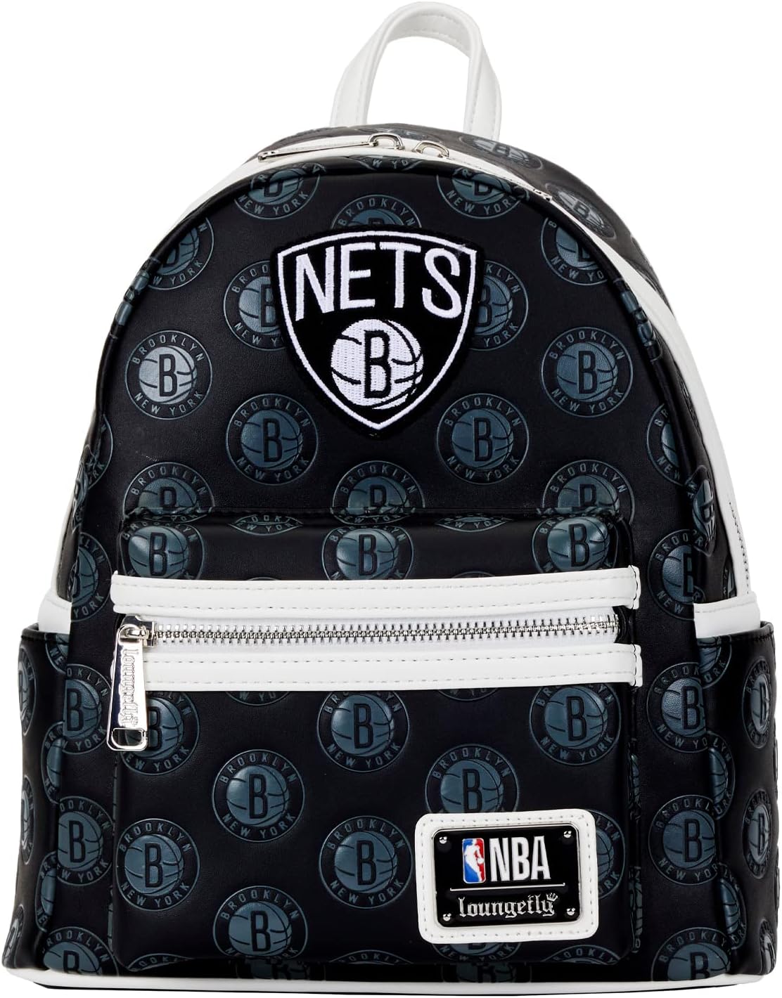 Loungefly: NBA Brooklyn Nets Logo Mini Backpack – Stylish, Compact Design with Iconic Team Branding