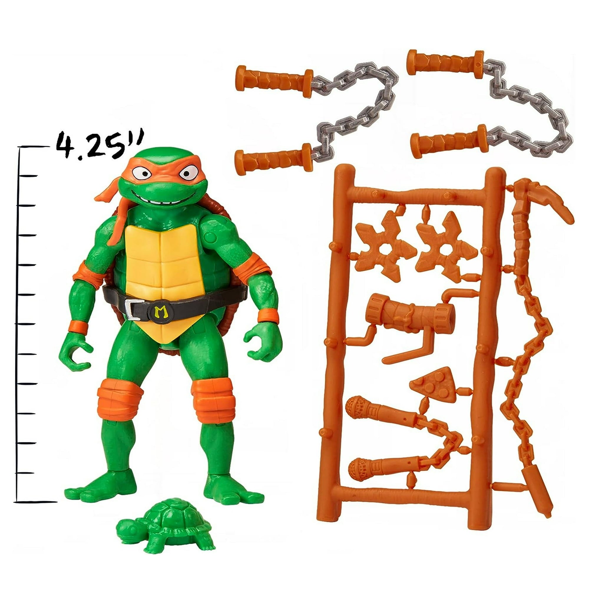 Teenage Mutant Ninja Turtles: Mutant Mayhem 4.25” Michelangelo Basic Action Figure by Playmates Toys
