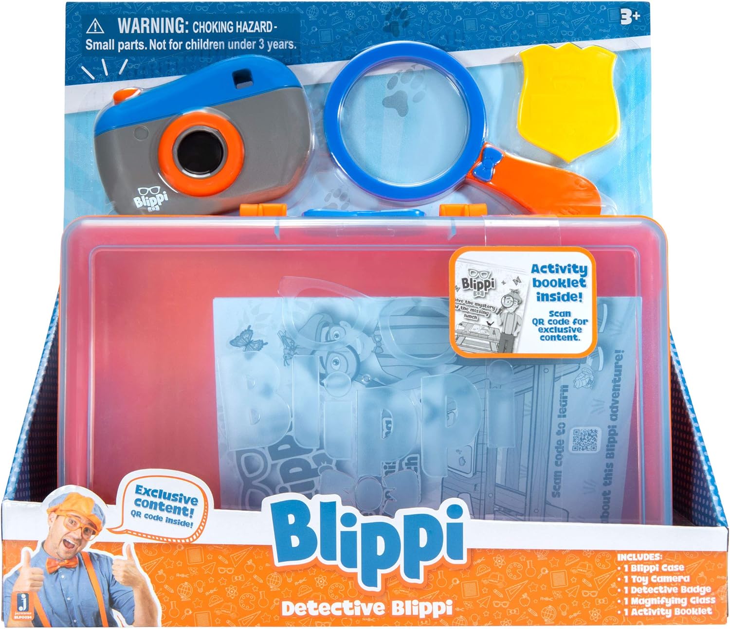 Blippi Detective Roleplay Set - Carry Case, Camera, Personalized Yellow Badge, Magnifying Glass, Activity Sheets for Ultimate Toddler and Young Child Mystery Adventure