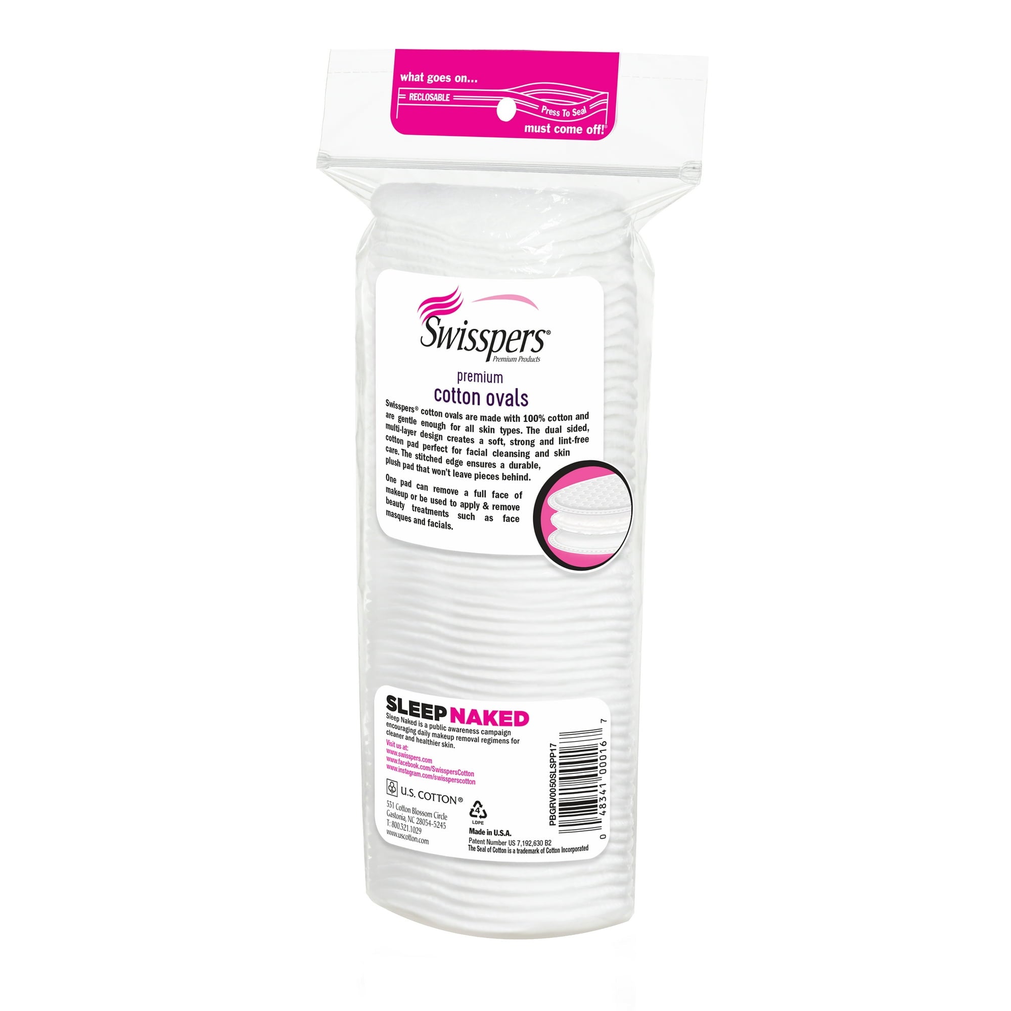 Swisspers Premium Cotton Oval Pads 50ct