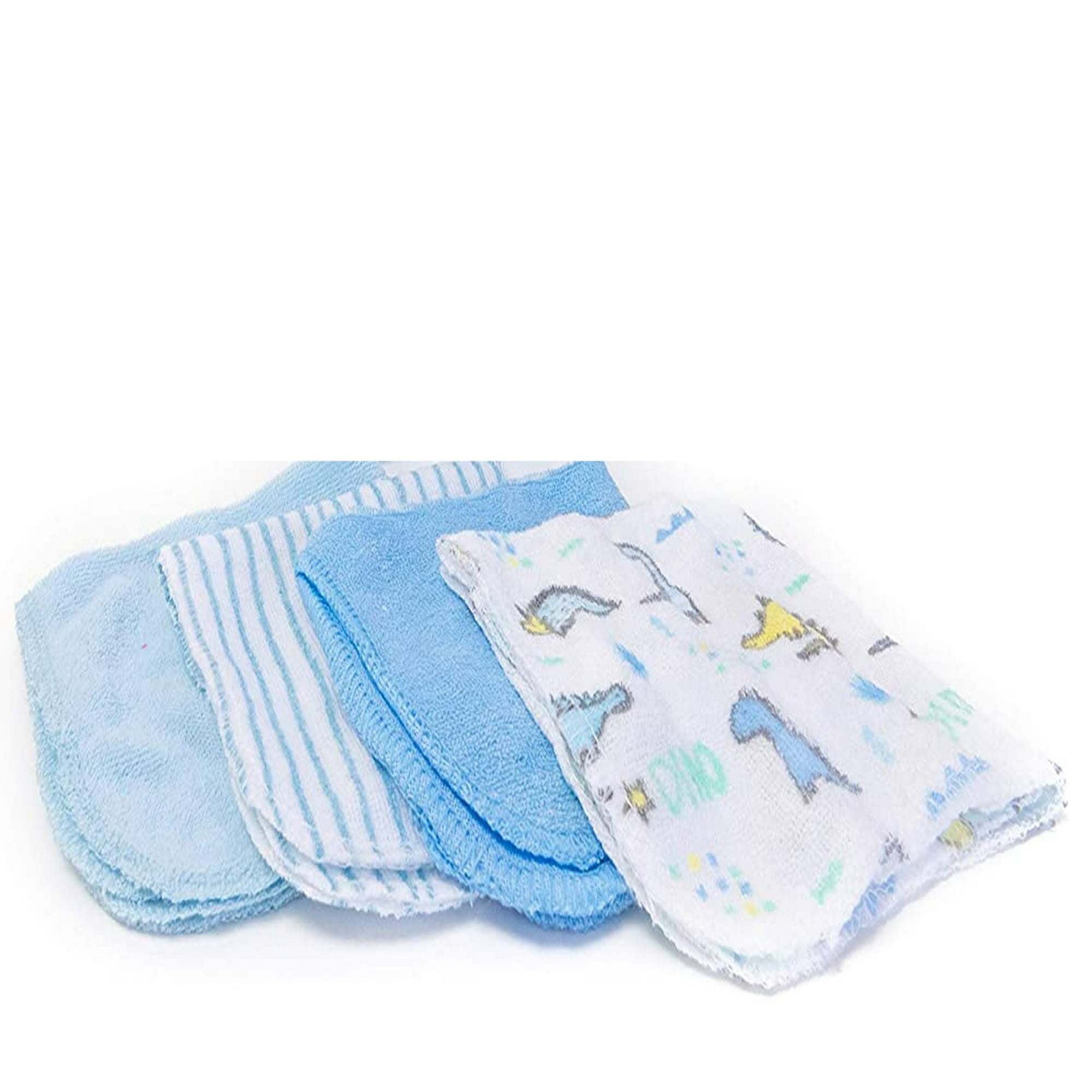 24 Pack of Baby Washcloths - Buttons & Stitches - Assorted Patterns for Male, Ages 12 months and up