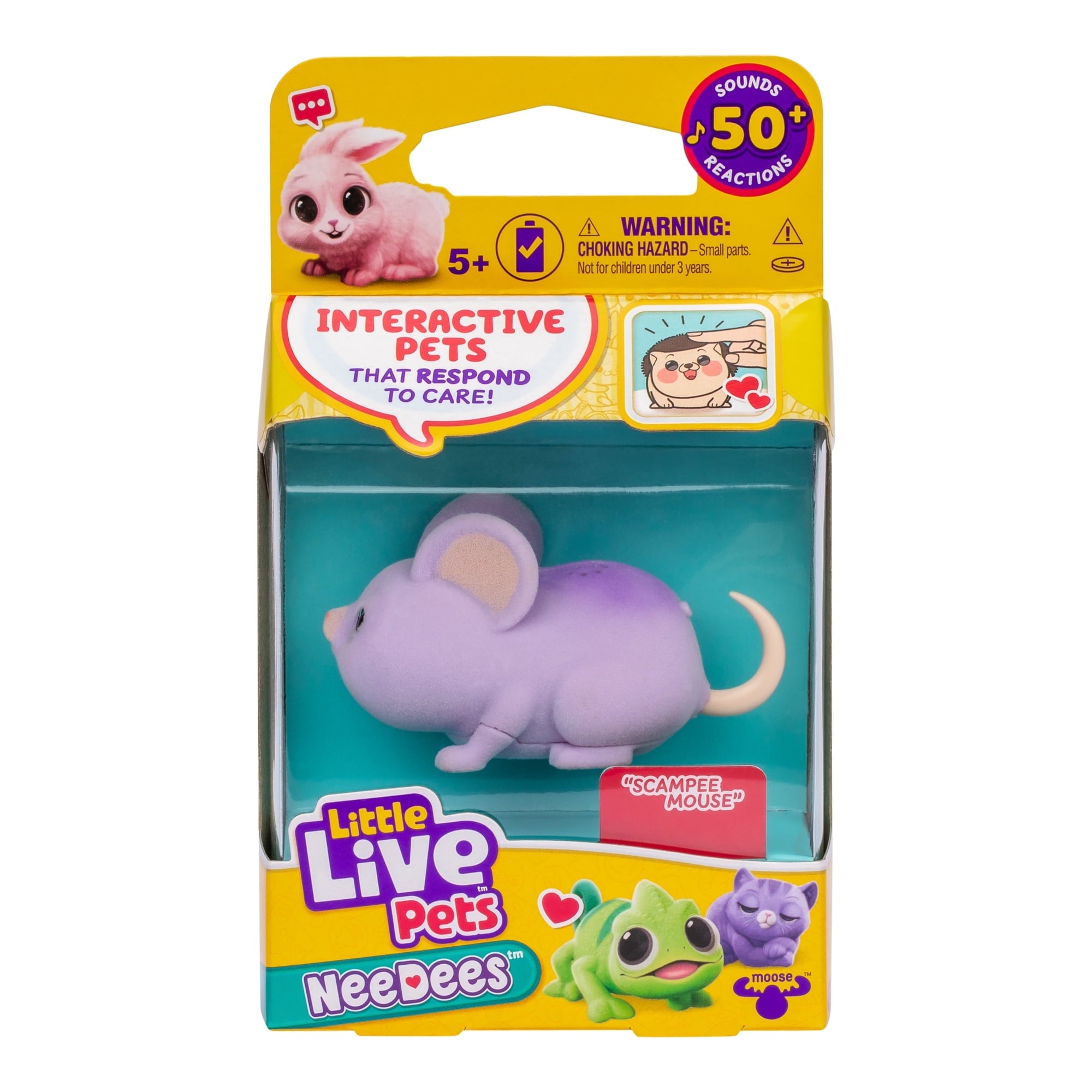 NeeDees By Little Live Pets, Electric Miniature Pet Toy, Scampee Mouse, Perfect For Ages 5 & Up, Contains Batteries