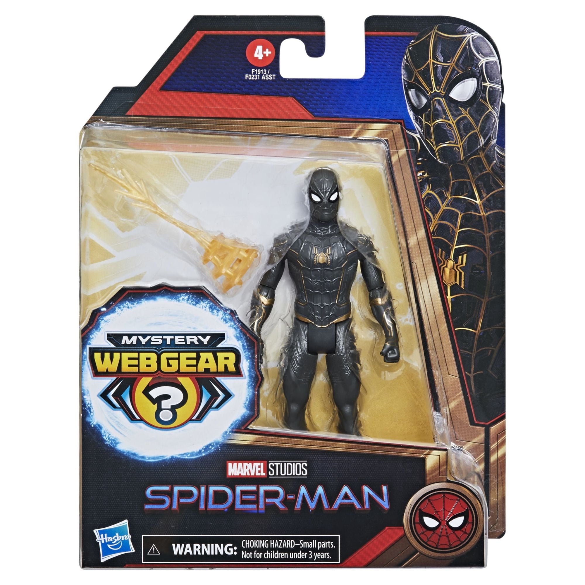 Marvel Spider-Man Mystery Web Gear Black and Gold Suit Spider-Man Action Figure