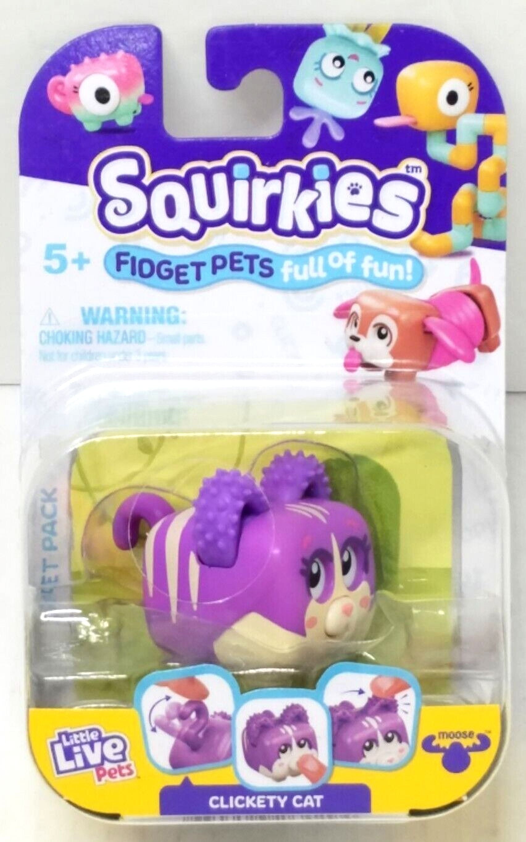 Little Live Pets, Squirkies, Interactive Fidget Toys - Clickety Cat (Color May Vary)