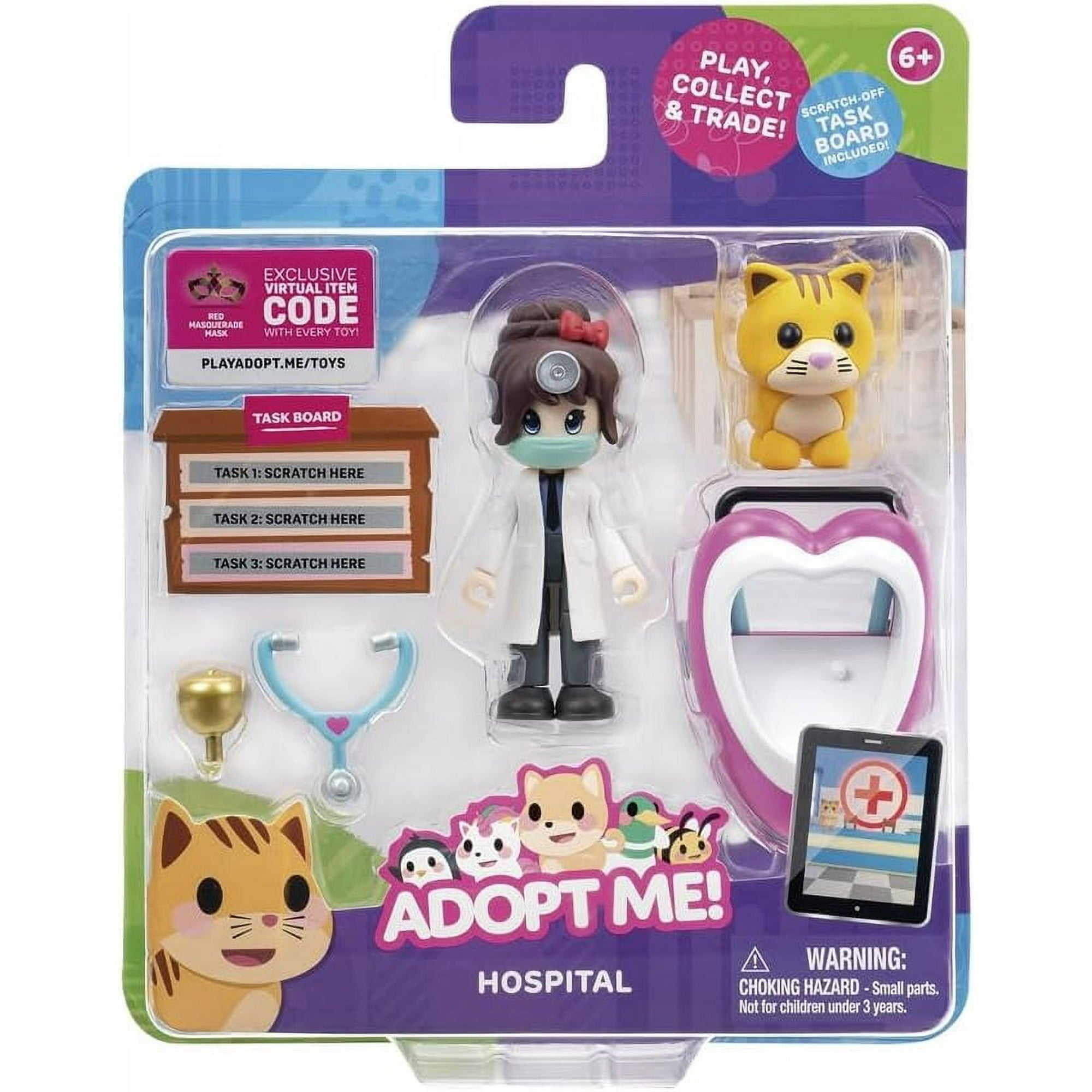 Adopt Me! Pack Dr Heart and His Friend The Red Cat Wave 1 - Best Online Game - Fun Collectible Kids Toys Featuring Your Favorite Animals, Age 6 and Up