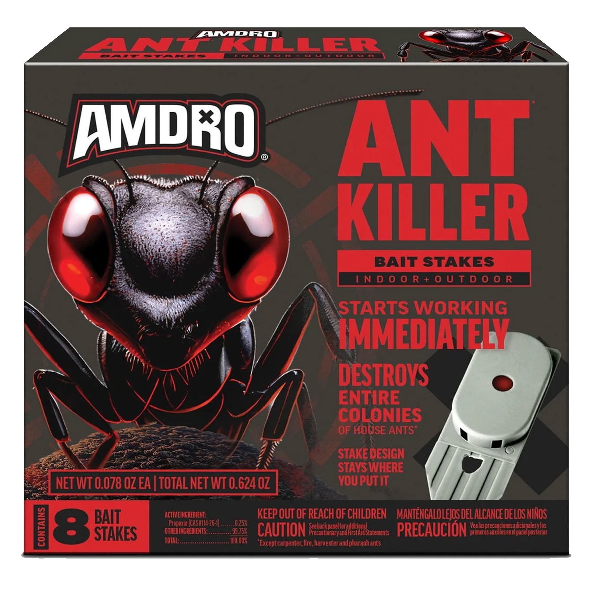 Amdro Ant Killing Bait Indoor & Outdoor Stakes 8pk - Packaging may vary!