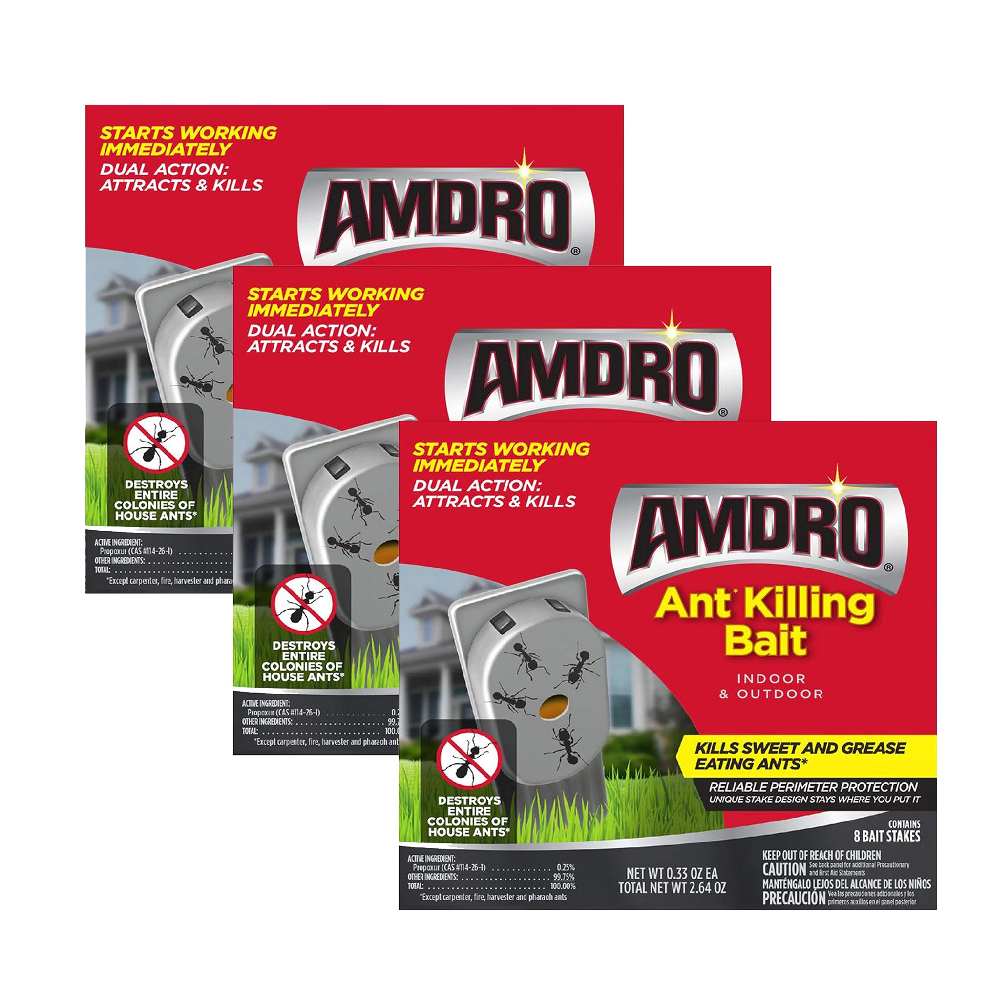Amdro Ant Killing Bait Indoor & Outdoor Stakes 8pk - Packaging may vary!