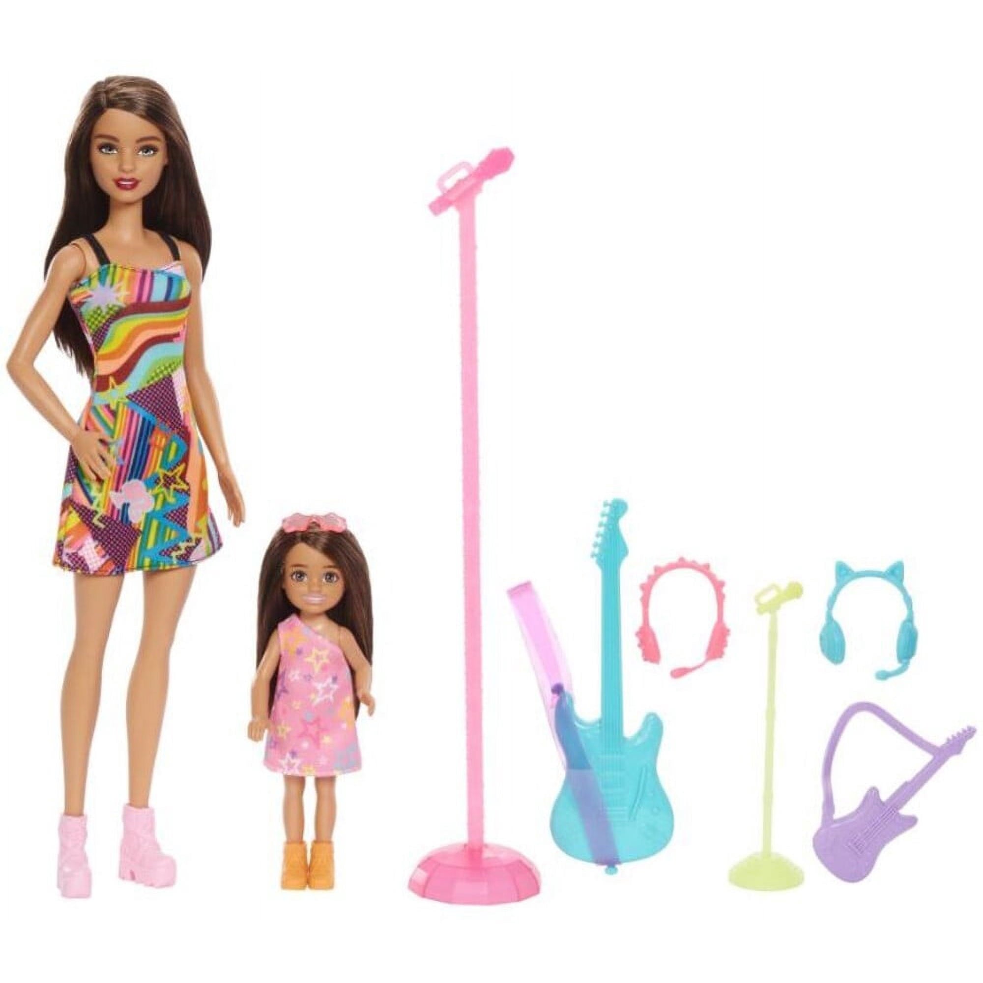 Barbie I Can Be Pop Star Sisters Fashion Dolls, 12 Inch & 4 Inch