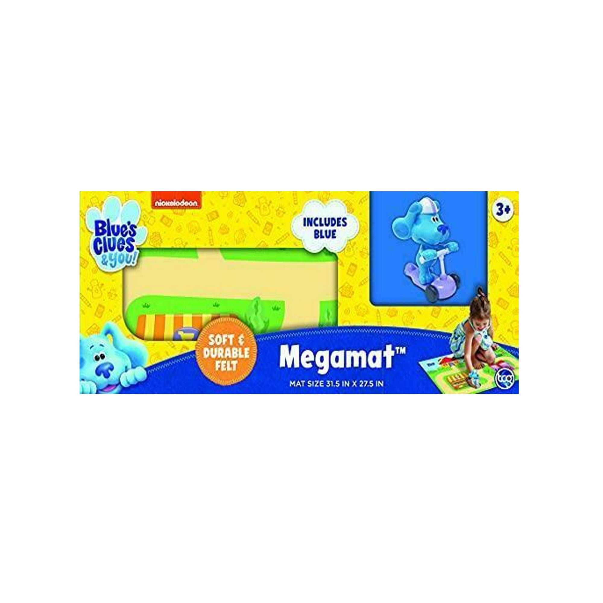 Blue’s Clues and You Megamat Active Play Felt Playmat with Character Vehicle for Preschoolers and Kid's Ages 3 Years and up
