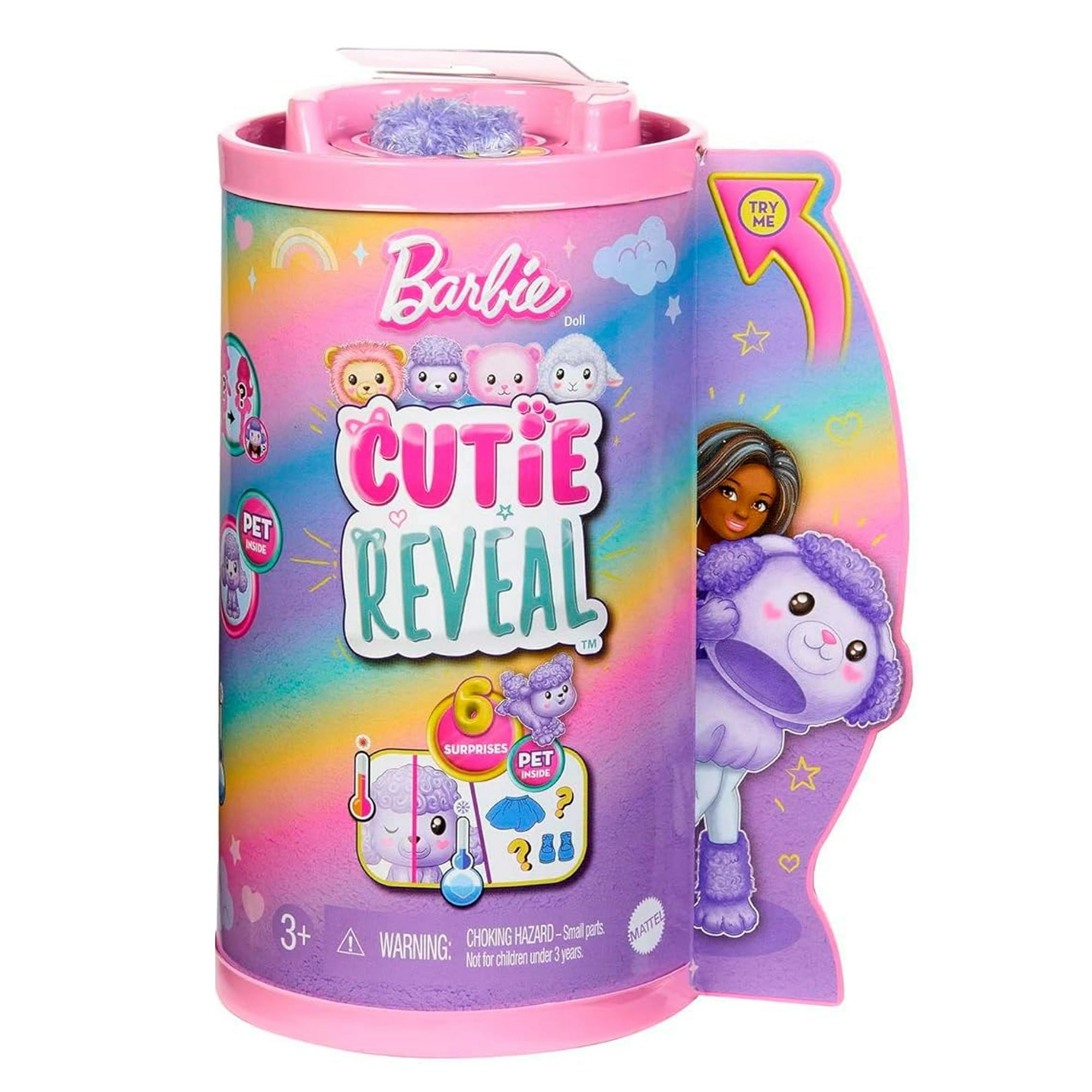 Cutie Reveal Barbie Fashion Doll, Cozy Cute Tee Series, Inlcudes Doll & Pet With Surprises, For Ages 3 And Up