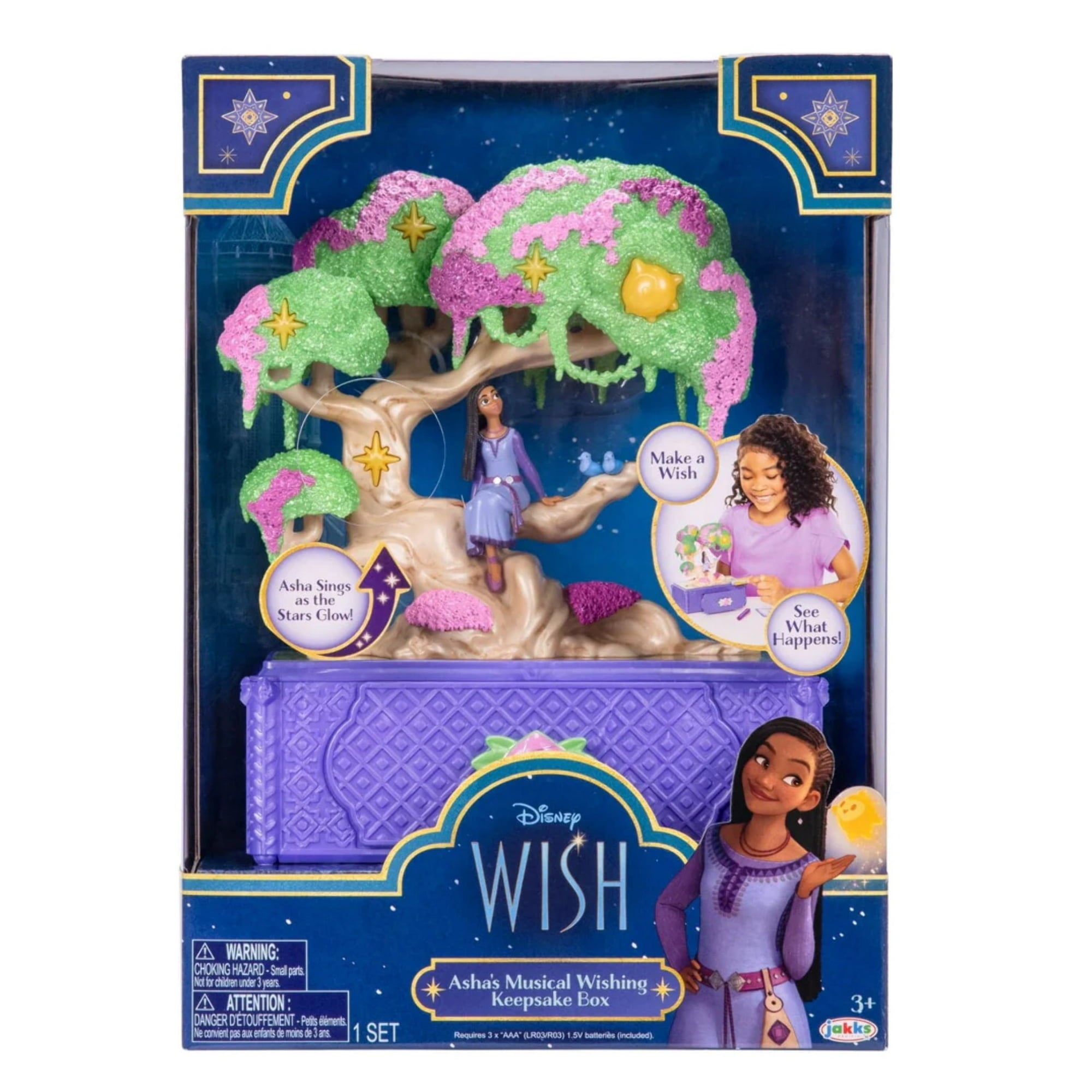 Disney Wish Asha Wish Tree Keepsake Box Sings Song Children Ages 3 to 6