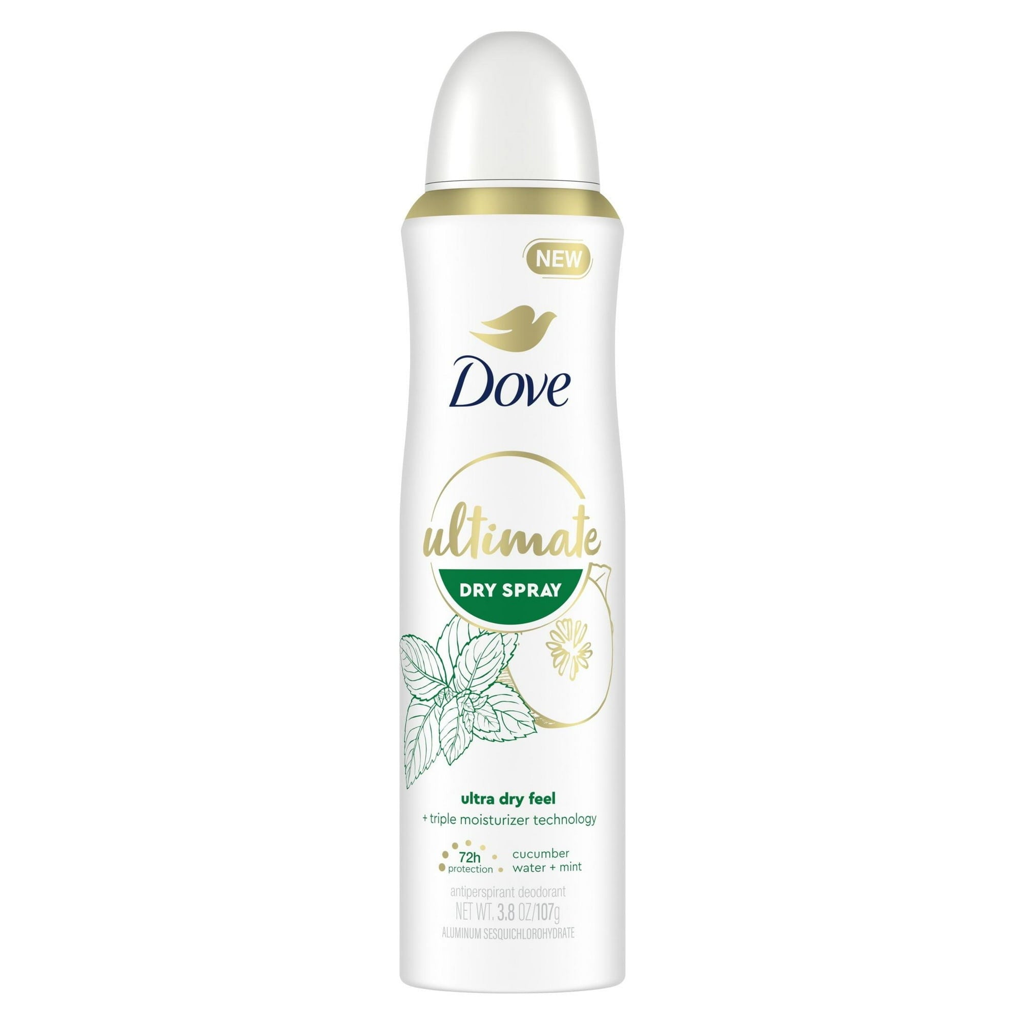 Dove Ultimate Long Lasting Women's Deodorant Dry Spray, Cucumber 3.8 oz