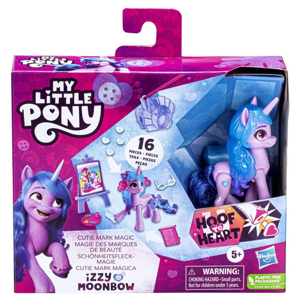 Enchanting Adventures Izzy Moonbow: Glow-Up Magic Pony – 3-Inch Hoof-to-Heart Interactive Toy, Ages 5 and Up