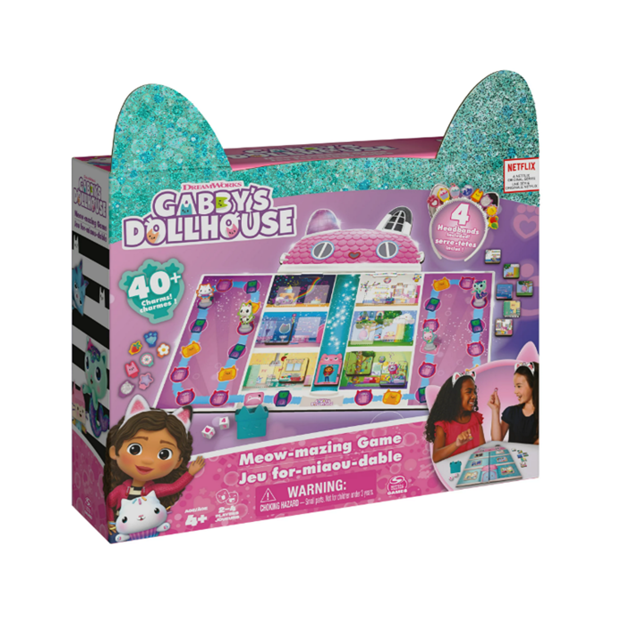 Gabby's Dollhouse Meow-Mazing Board Game Accessories with 2 Dice, Multicolor