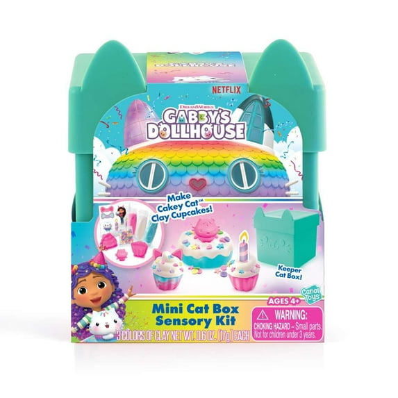 Gabby's Dollhouse Mini Cat Box Sensory Kit Cakey Cat Clay Cupcakes