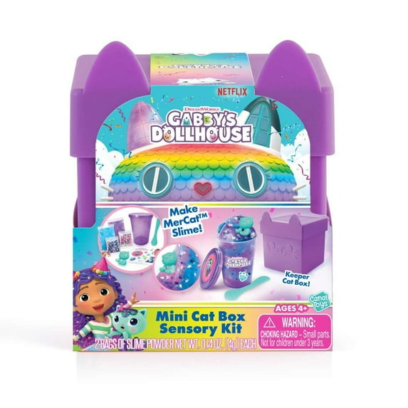 Gabby's Dollhouse Mini Cat Box Sensory Kit Mercat Slime