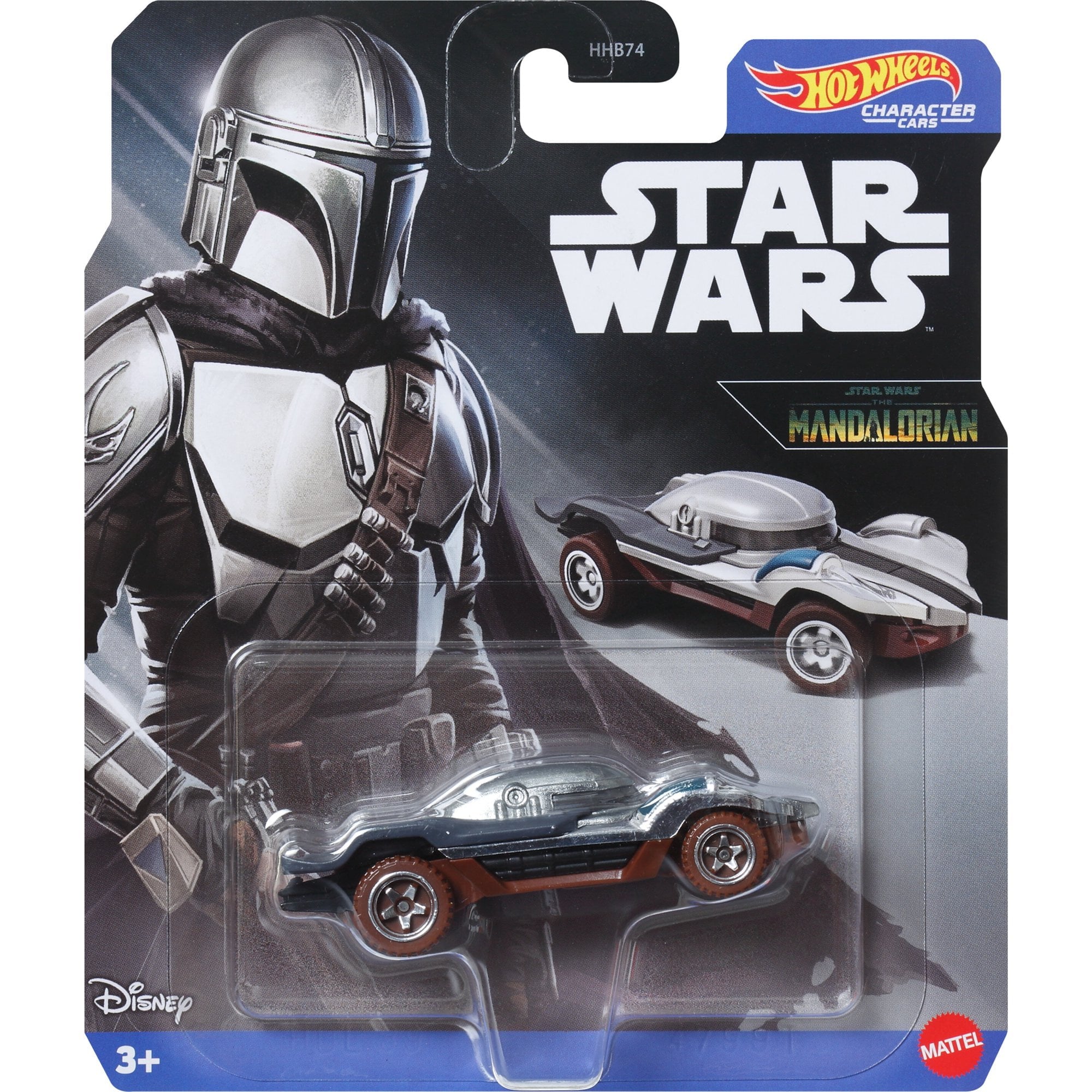 Hot Wheels Licensed Character Car (Star Wars Mandalorian), Gift for Kids 3 Years & up & Collectors