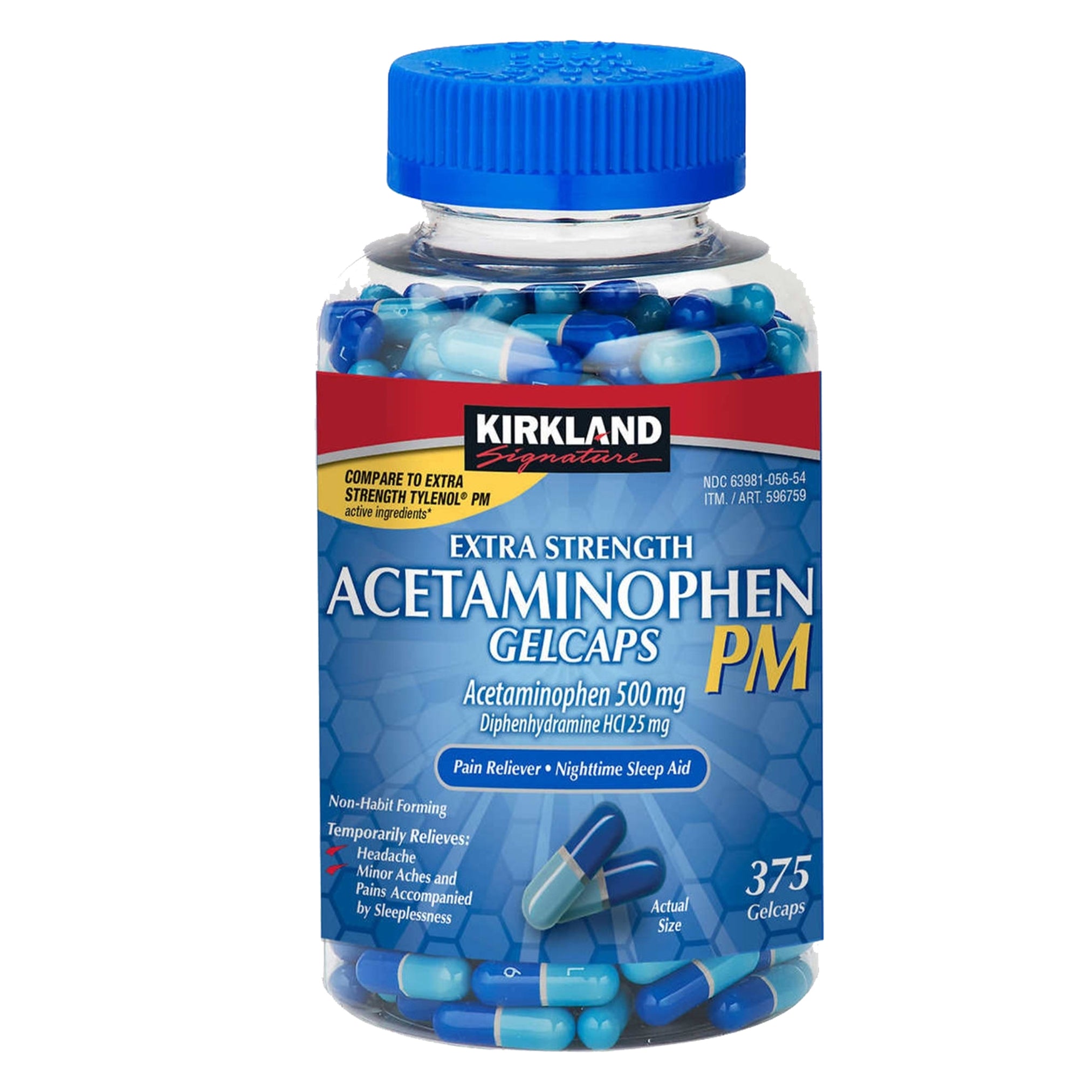 Kirkland Signature Acetaminophen PM, 500 mg, 375 Capsules