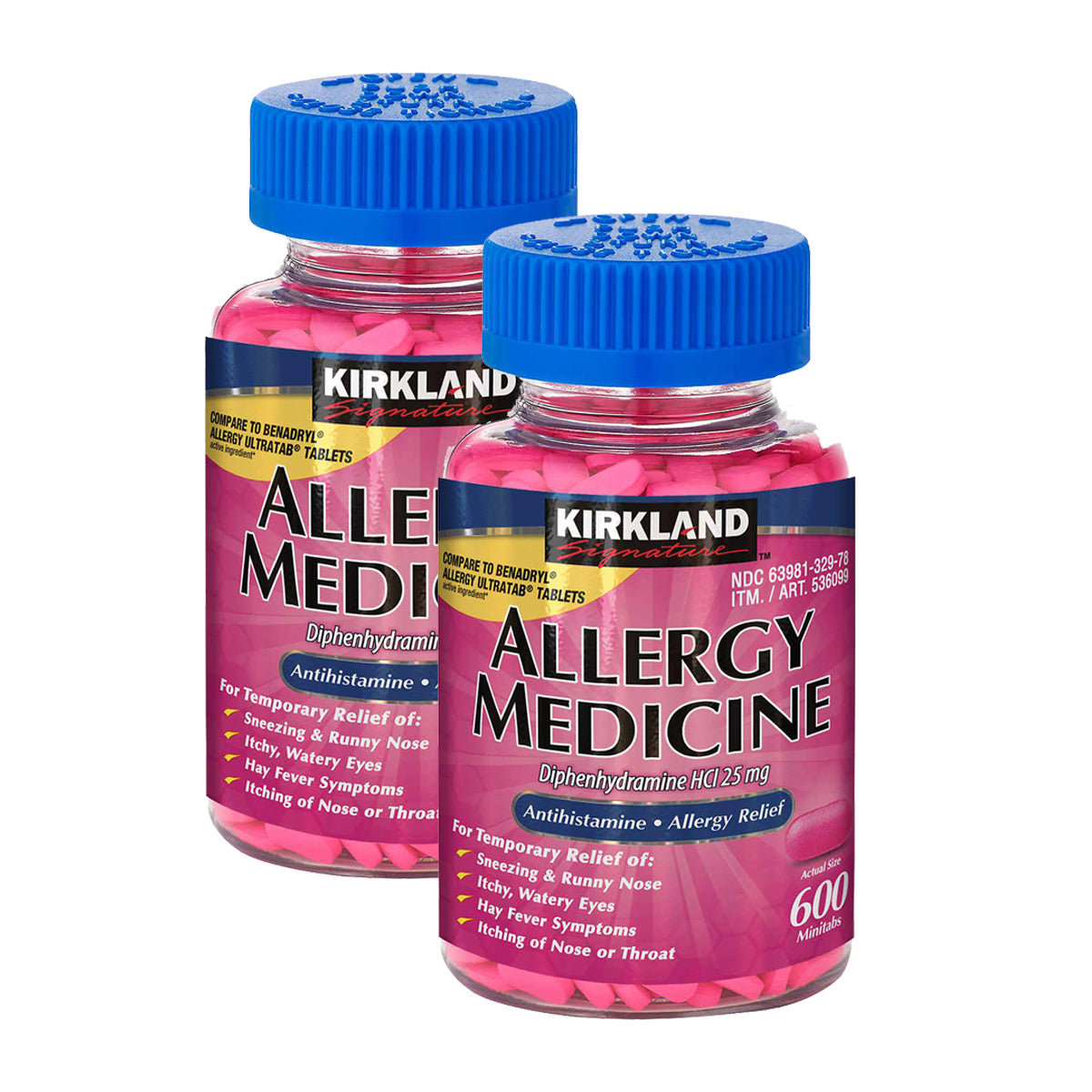 Kirkland Signature Allergy Medicine 25 mg., 600 Minitabs